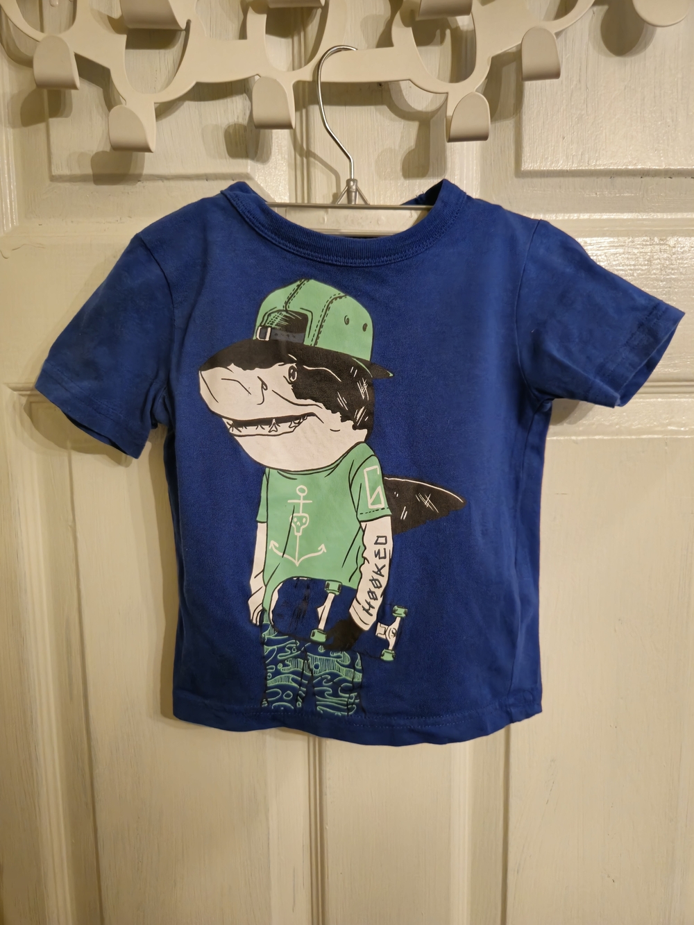 Joe Fresh Royal Blue Tee with Green Shark Graphic